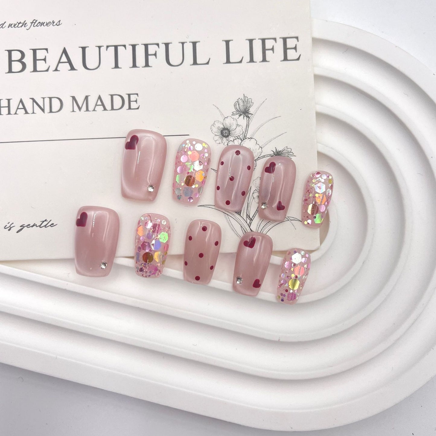 0943- Handmade press on nails fake nails removable