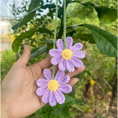 Colgante de planta de coche Decoración de coche Colgante de espejo retrovisor Lana creativa en el coche