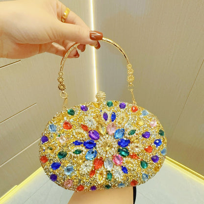 Clutch Purses for Women Evening Bag Nude Purse Luxury Handbag Bride Wallet Glitter Multicolor Rhinestone Bags   M4669-285W117