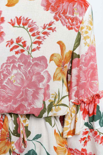 Printed round Neck Shirt dress