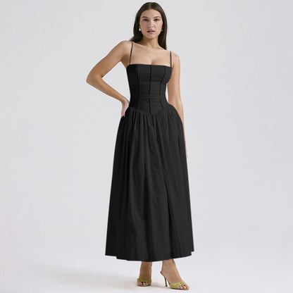 Elegant & Gentle Style Slimming Floral Spaghetti Strap Ethereal Dress