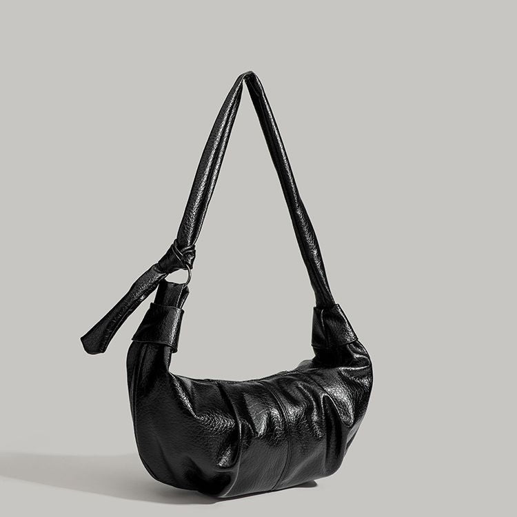 Bolso tipo dumpling plegable, bolso hobo retro informal y versátil, bolso hobo pequeño de diseño portátil, bolso de hombro pequeño