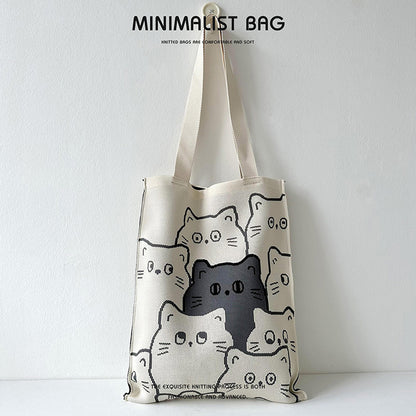 Quirky Knit Shoulder Bag – Novelty Large Tote, Commuter-Friendly Animal Purse