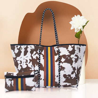 Neoprene Perforated Beach Bucket Bag – Two-in-One Mother-Child Tote, Large Swimming Sand-Proof Purse