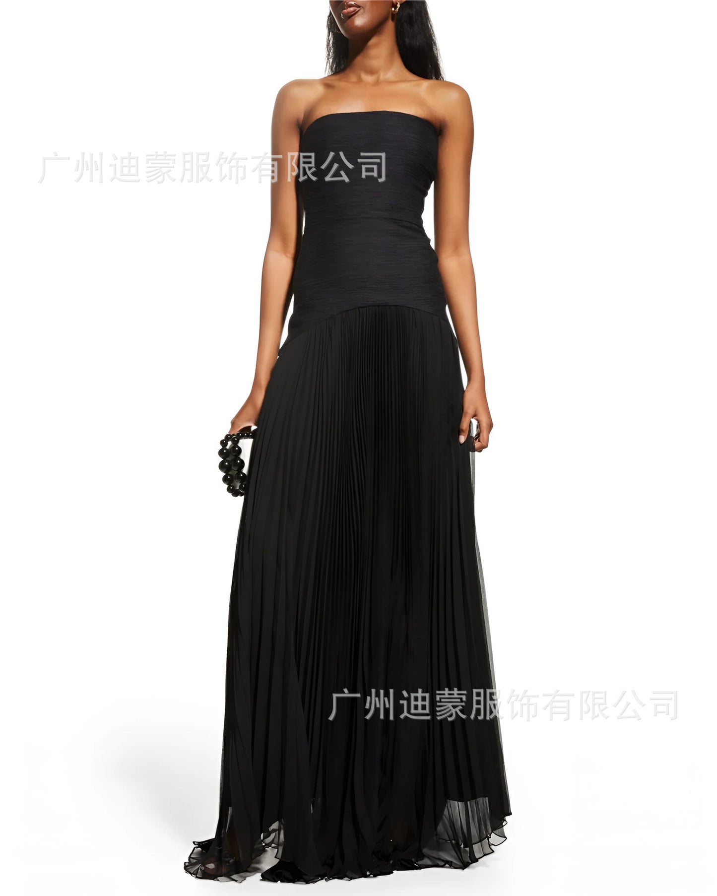 Vestido tubo plisado acanalado