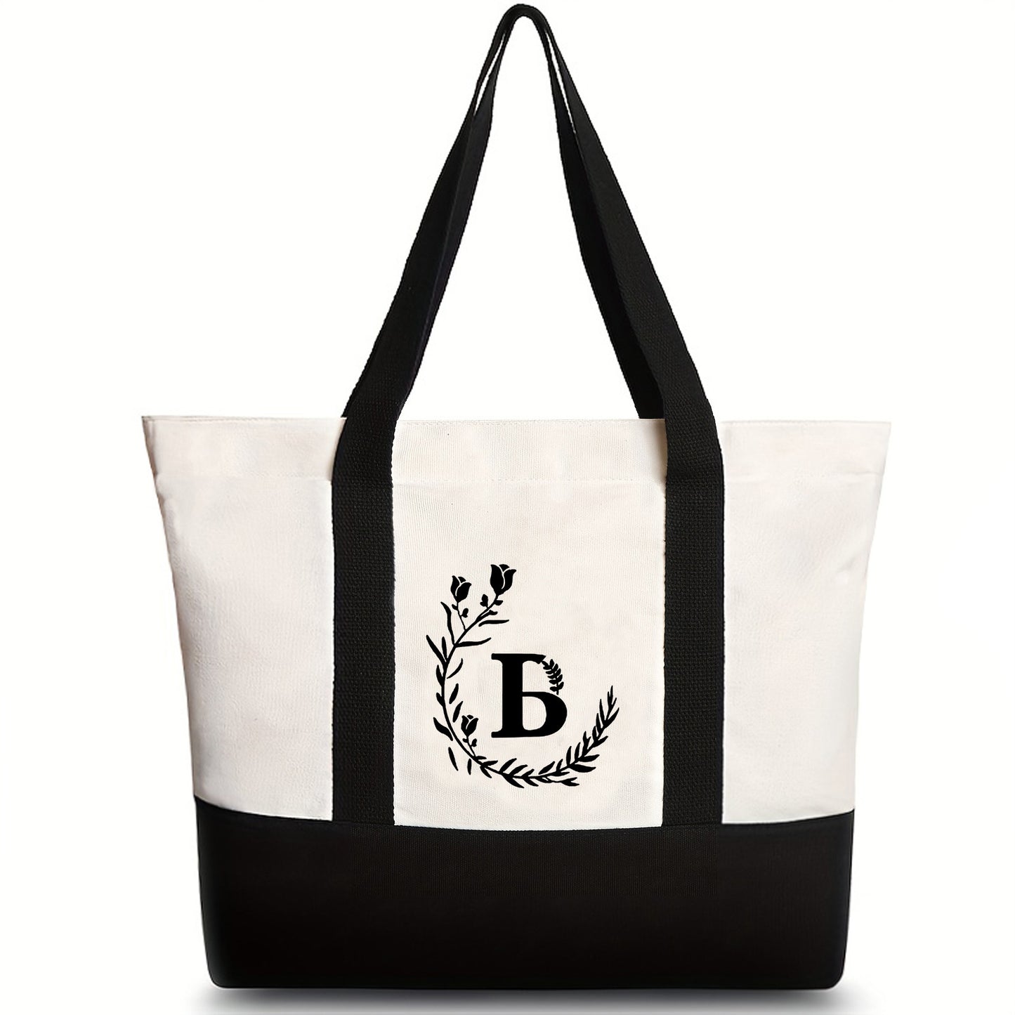 Bolso bandolera de lona, ​​bolso tote de gran capacidad con estampado de letras, bolso de regalo portátil y ligero de moda para mujer 