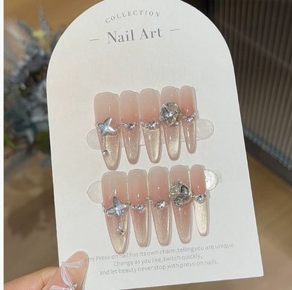 1034- Handmade press on nails fake nails removable