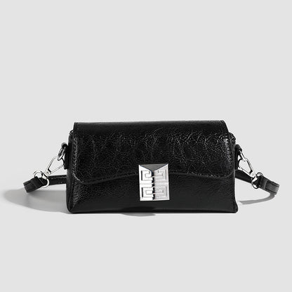 Small shoulder bag for women, retro small square bag for women, versatile shoulder bag, metallic Crossbody bag, simple commuter bag cross body
