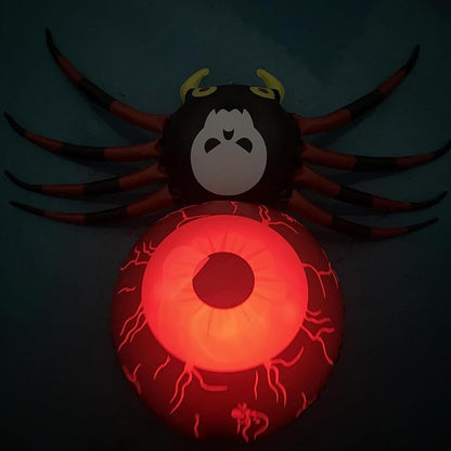 Araña inflable de PVC con luz LED, adorno decorativo inflable luminoso para Halloween