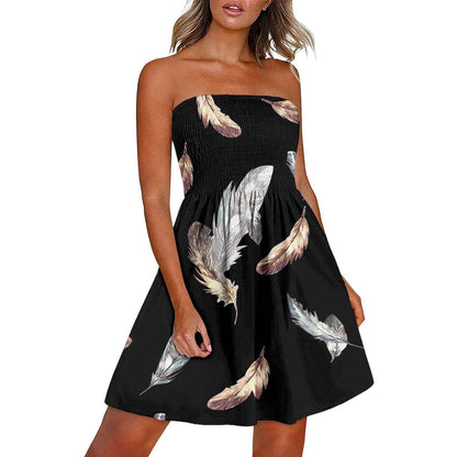 Printed Chest Wrap Dress Summer 3d Dress