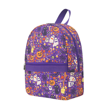 Mochila con estampado digital de bruja y calabaza, mochila impermeable de nailon, mochila para estudiantes. 