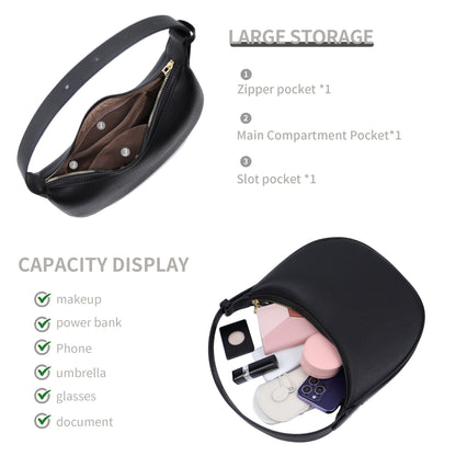 Bolso de media luna, bolso de hombro ajustable, bolso hobo para mujer 