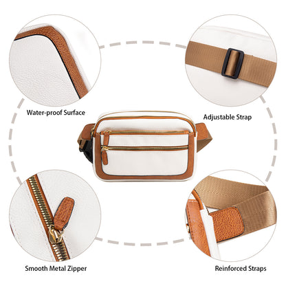 Riñonera multifuncional de moda: bolso de hombro ajustable, ideal para viajes, deportes y correr. Confeccionada en piel vegana. Bolso bandolera elegante para mujer. 