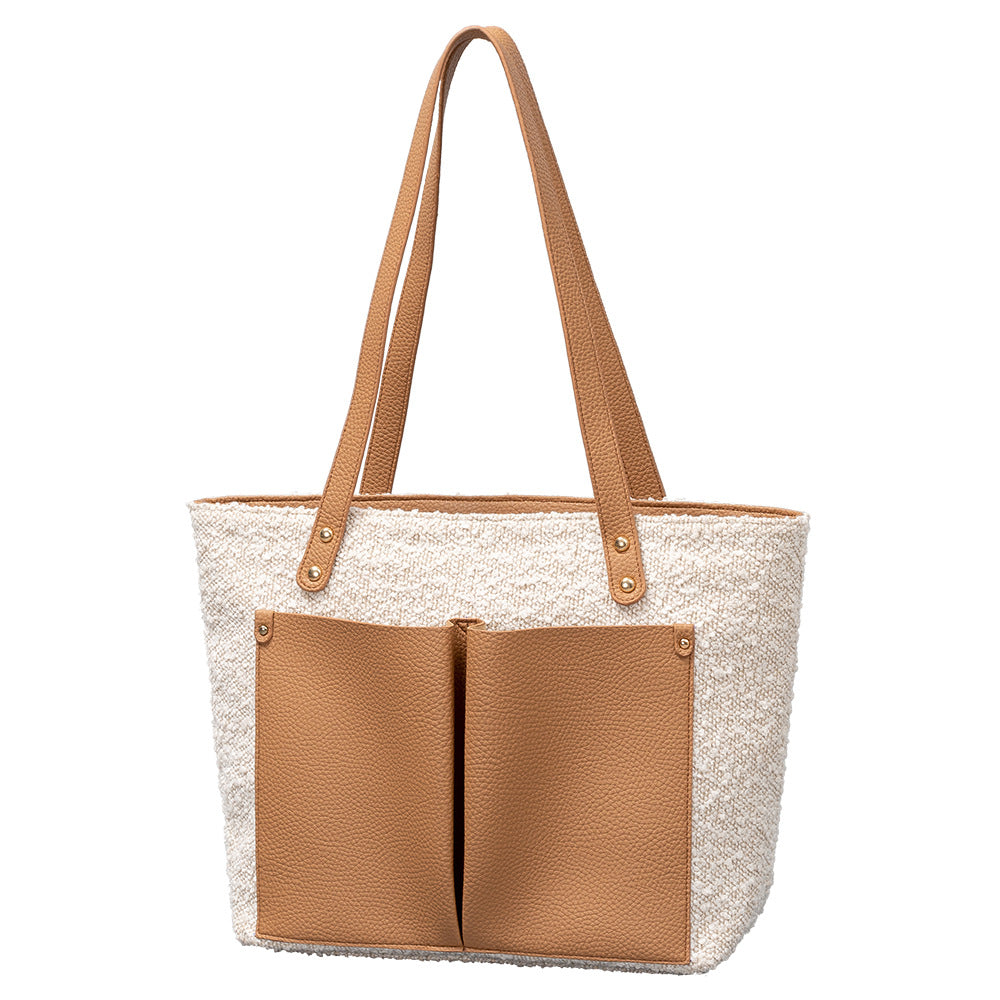 Bolso de gran capacidad, bolso de mujer de poliuretano, bolso tote, bolso bandolera retro para mujer 