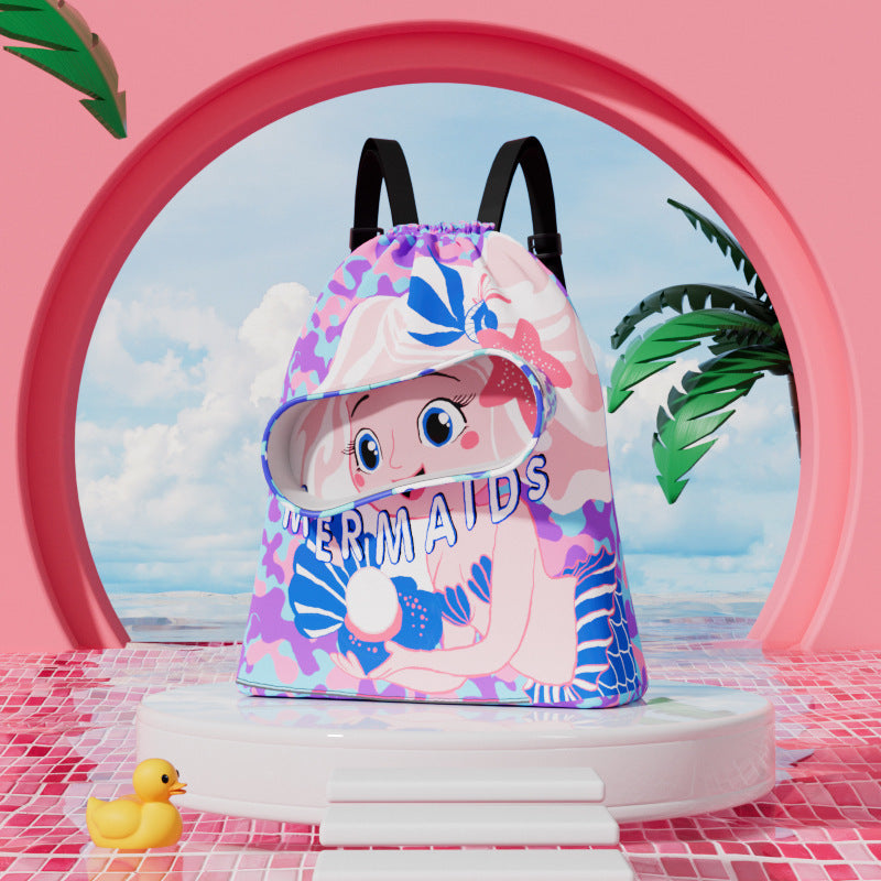 Bolsa de natación infantil, neceser con separadores para artículos secos y húmedos, bolsa de almacenamiento de natación de gran capacidad, mochila organizadora para la playa. 