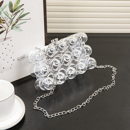 Bolso acrílico, bolso bandolera de lunares para fiesta, bolso de fiesta, bolso de mano para graduación, bolso de boda, bolso de noche, bolso para cena. 