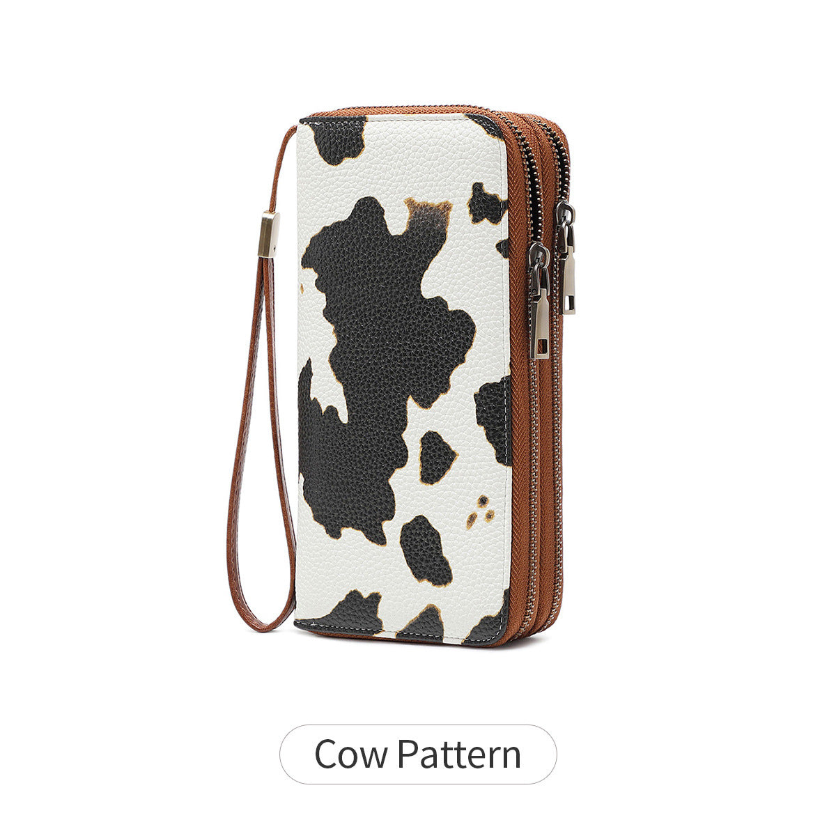 RFID anti-theft brush, women's long wallet, retro cow pattern organ card bag, large capacity clutch bag. -dropshippingabc.com