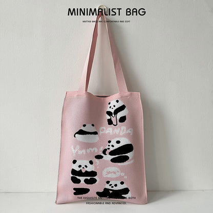 Quirky Knit Shoulder Bag – Novelty Large Tote, Commuter-Friendly Animal Purse