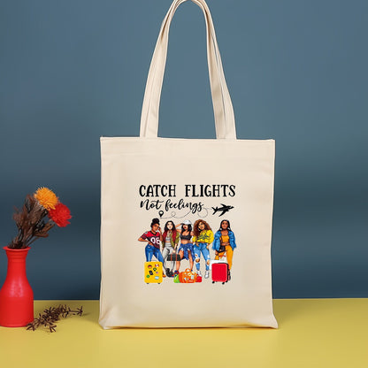 Bolso bandolera de lona estampada, bolso de compras moderno y ligero, bolso de algodón de gran capacidad, paquete de 2 unidades tipo hobo. 