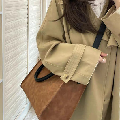 Bolso tote grande, bolso tote de ante mate, bolso con asa superior, bolso de hombro para ir al trabajo 