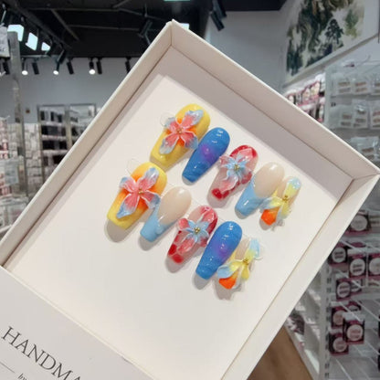 Handmade three-dimensional engraved French patch whitening autumn and winter HandmadePress on Nails