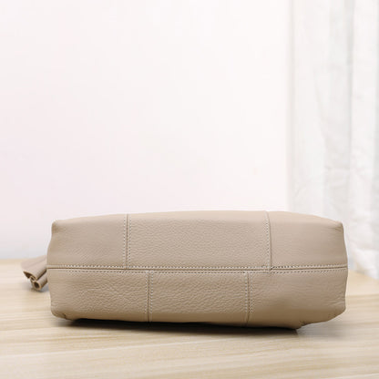 Bolso bandolera de piel auténtica para mujer, bolso hobo de piel auténtica, bolso bandolera minimalista de piel suave 