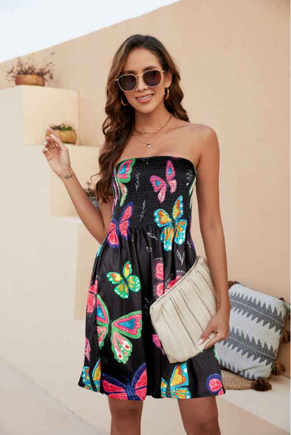 Beach Dress Floral Medium and Long Dress Bohemian Strapless Printed Chest Wrap Skirt