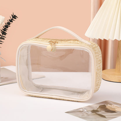 Bolsas de cosméticos tejidas para mujer, bolsas de maquillaje ligeras, neceser transparente para viajes de negocios, bolsa para guardar cosméticos, bolsa de cosméticos transparente. 