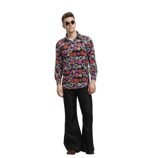 70s Disco Onesie Costume - Vintage Hippie Flower Power Jumpsuit for Couple Show & Theme Parties -dropshippingabc.com