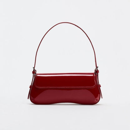 Small Red Baguette shoulder Bag - Must-Have Autumn Fashion Simple Commuter & Retro Shoulder Bag hobo
