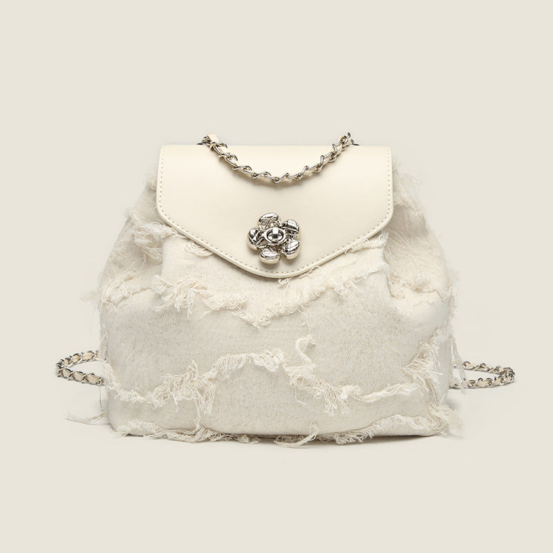 Mochila tipo bolso para mujer, mochila de cadena de diseño casual y moderno, mochila pequeña de hombro 