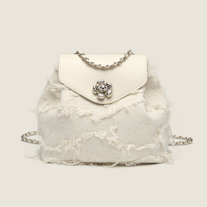 Mochila tipo bolso para mujer, mochila de cadena de diseño casual y moderno, mochila pequeña de hombro 