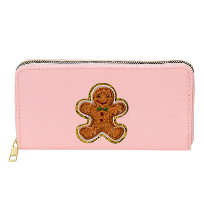 Cartera bordada con el alfabeto para mujer, monedero largo, tarjetero de nailon con cremallera, monedero multifuncional 