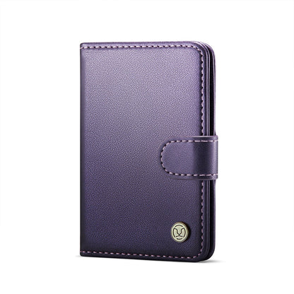 Estuche para tarjetas magnéticas con anillo Magsafe para iPhone 17, con cepillo antirrobo para tarjetas, 16/15/14/13, con cremallera, monedero, tarjetero magnético con bloqueo RFID, cartera minimalista de piel sintética compatible con teléfonos MagSafe. 