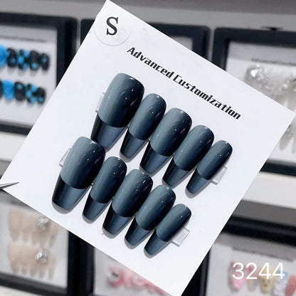 1025- Uñas postizas hechas a mano, de presión, removibles