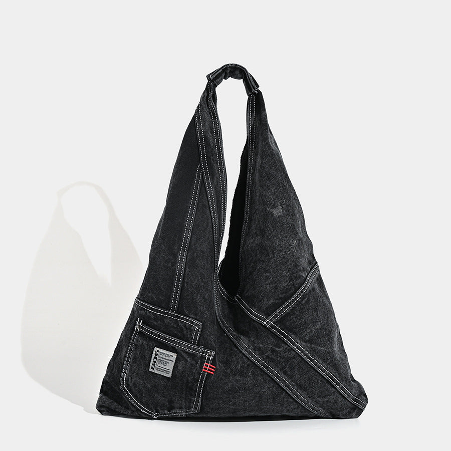 Bolso hobo de mezclilla lavada, bolso de hombro, bolso tote de gran capacidad, bolso versátil 
