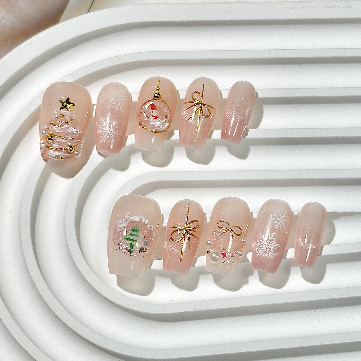 Christmas handmade nail wear boutique high-end nail art fake nail flakes autumn and winter