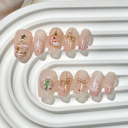 Christmas handmade nail wear boutique high-end nail art fake nail flakes autumn and winter