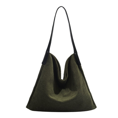 Corduroy large capacity hobo bag, tote bag women, casual commuting shoulder bag large,