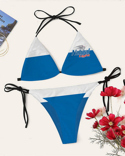 Bikini printed strap swimsuit set backless split swimsuit
