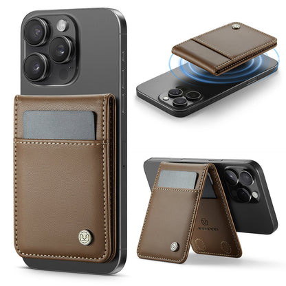 Estuche para tarjetas magnéticas con anillo Magsafe para iPhone 17, con cepillo antirrobo para tarjetas, 16/15/14/13, con cremallera, monedero, tarjetero magnético con bloqueo RFID, cartera minimalista de piel sintética compatible con teléfonos MagSafe. 