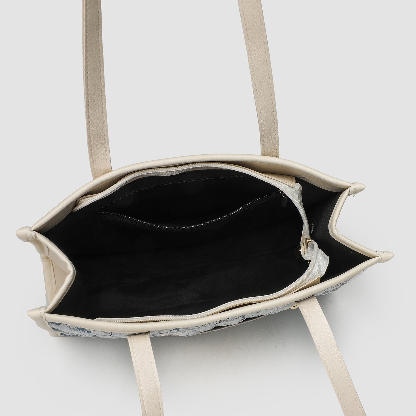 Bolso tote cuadrado de gran capacidad, bolso tote de invierno para mujer, bolso bandolera versátil y portátil de moda azul estampado para ir al trabajo 