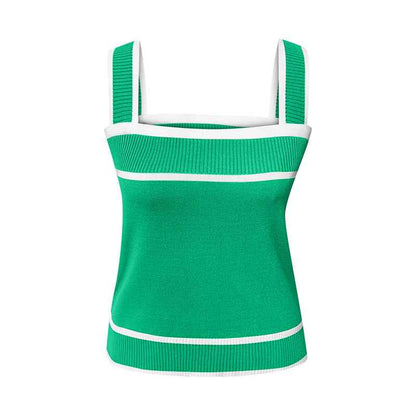 Small suspender vest, sexy inside and outside, sleeveless bottom color matching top for women
