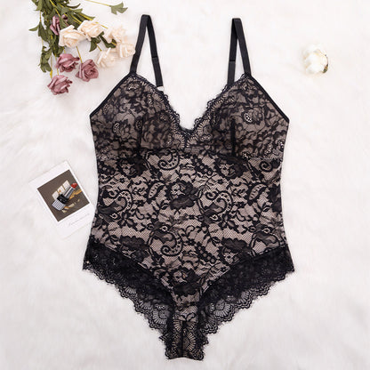 Sexy Sling Lace Shapewear Bodysuit Plus Size Underwear Butt Lifting Tummy Control Waist Trainer Corset