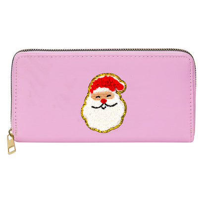 Cartera bordada con el alfabeto para mujer, monedero largo, tarjetero de nailon con cremallera, monedero multifuncional 