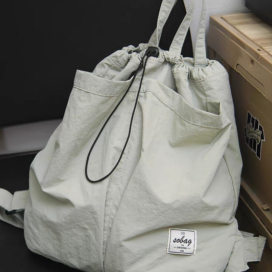 Mochila informal de nailon antisalpicaduras para mujer, mochila neutra de gran capacidad para estudiantes, bolso ligero informal 