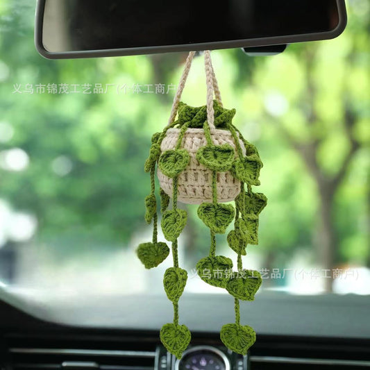 Car plant pendant Car decoration Rearview mirror pendant Creative wool in the car