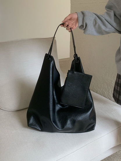 Bolso hobo informal y versátil para mujer, bolso Pitot suave de gran capacidad, bolso de hombro 2 en 1 para estudiantes. 