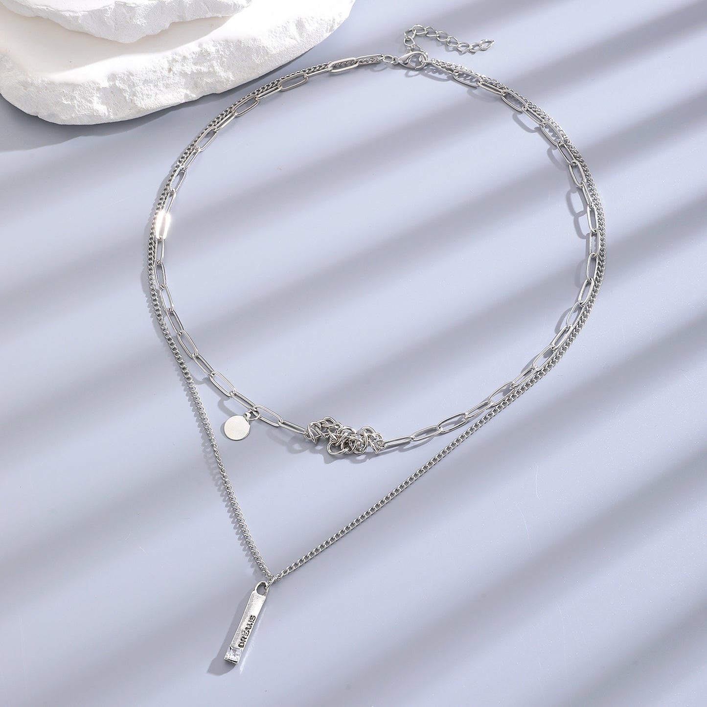 Double Layer Stacked Sweatshirt Necklace Sweet Cool Luxury Long Sweater Chain Autumn Winter
