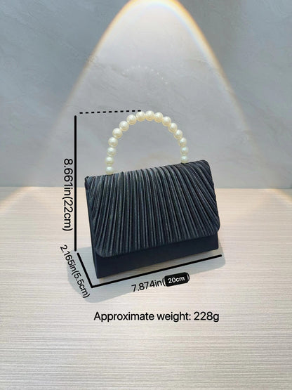 Bolso de mano para mujer, exclusivo bolso de noche plisado francés, bolso bandolera para banquetes